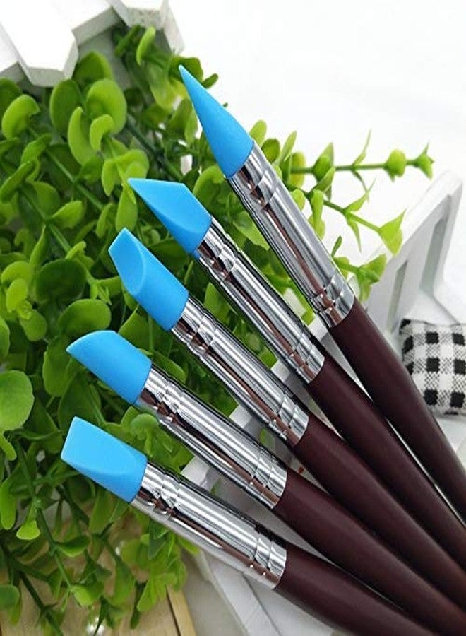 KNAFS 5Pcs Polymer Clay Tools Carving Craft Brush Pottery Tools Clay Sculpture Nail Art Tools Pottery Ceramics Tool Color Shapers, Multicolour - Image 2